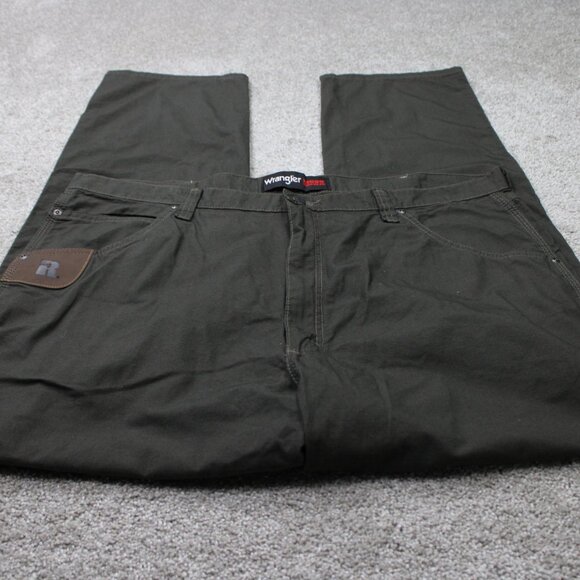 Wrangler Riggs Workwear Technician Pants Mens 42x32 Brown 100% Cotton Straight - Picture 2 of 13
